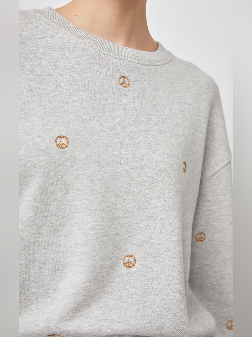 Rails Ramona Sweater - Heather Grey Peace Signs
